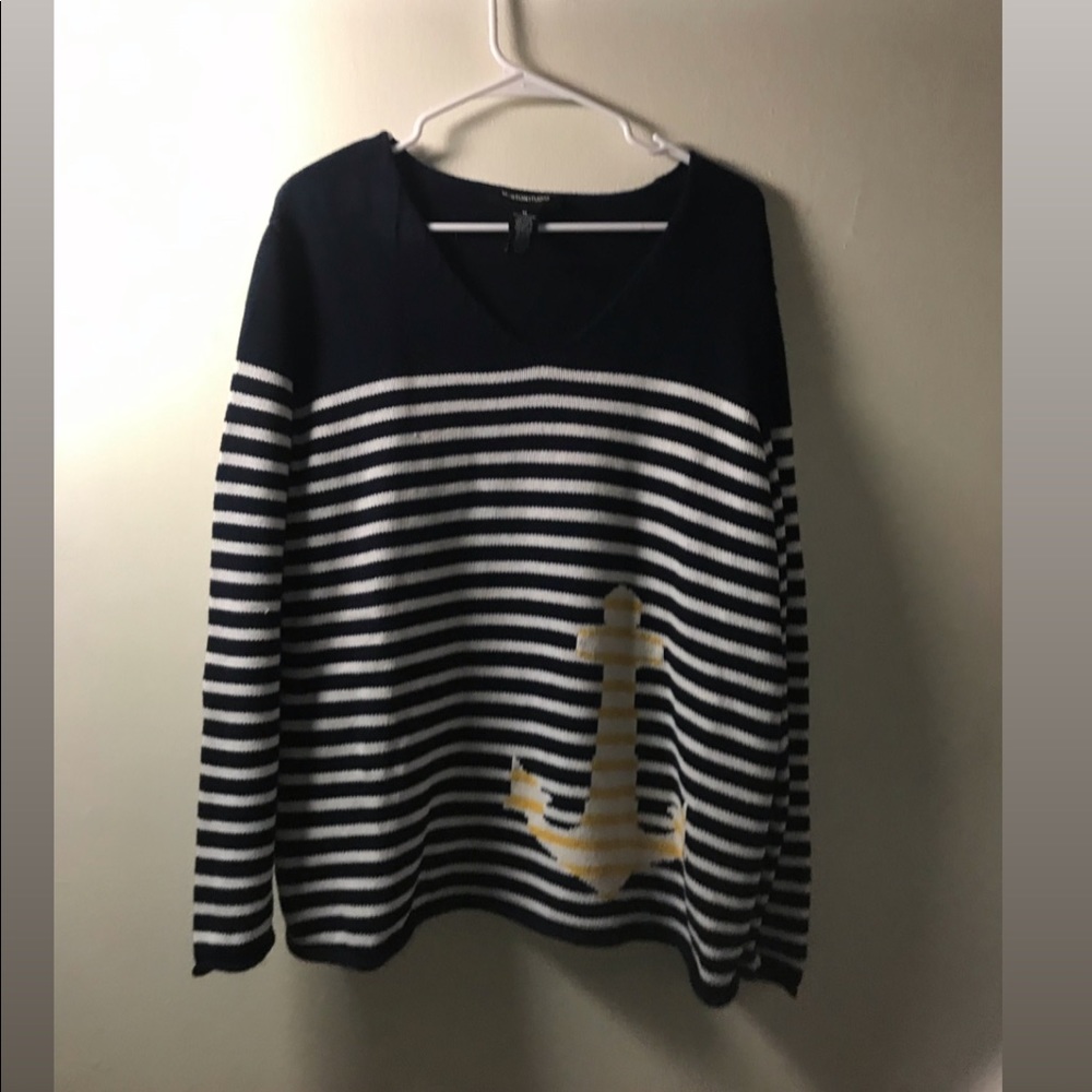 Navy Blue w/ Yellow Anchor Nautical